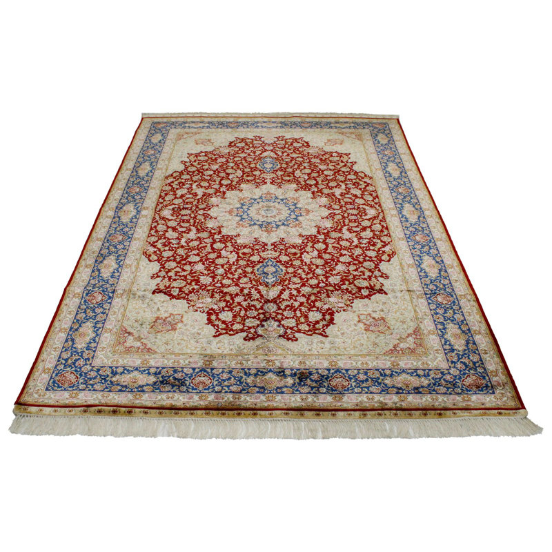 Tapis turc rouge et bleu 5 x 8
