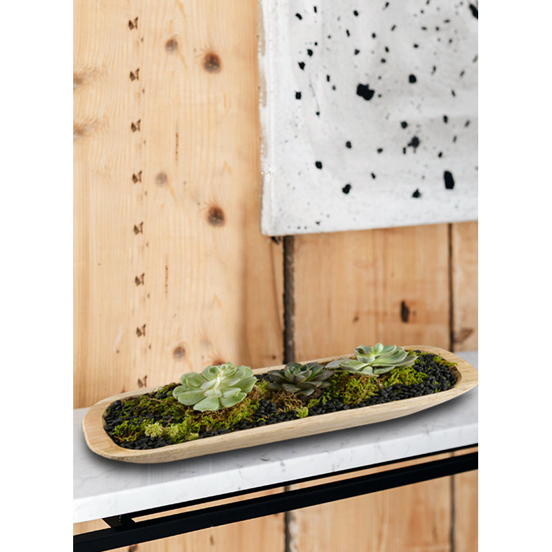 Millwood Pines Rectangular Natural Wood Tray – Elegant Centerpiece & Versatile Organizer For Home, Office, Event Decor,