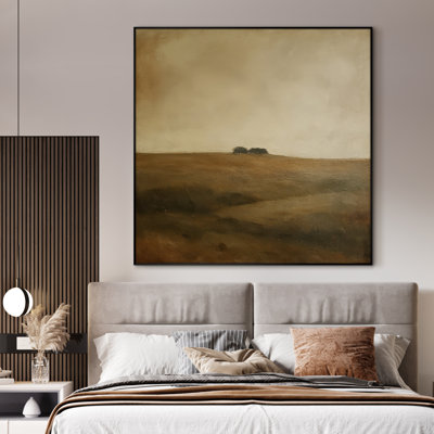 Très grand art mural imprimé sur toile - Paysage rétro pour maison rustique, décoration pour salon ou chambre à coucher - «Assemblage requis du cadre (cadre non fini)»