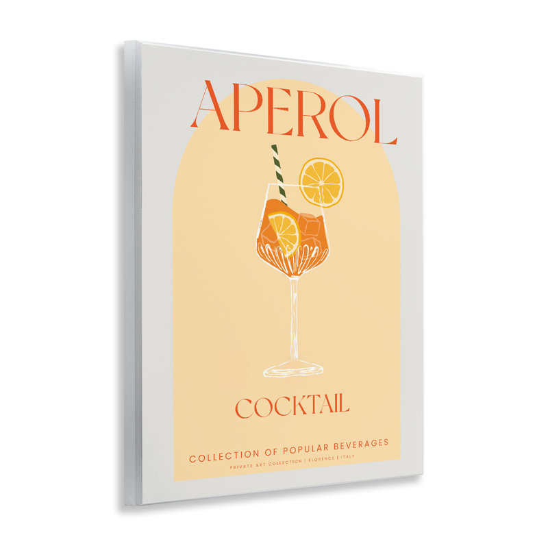 Élégante plaque murale cocktail rétro Aperol, design par Lil 'Rue