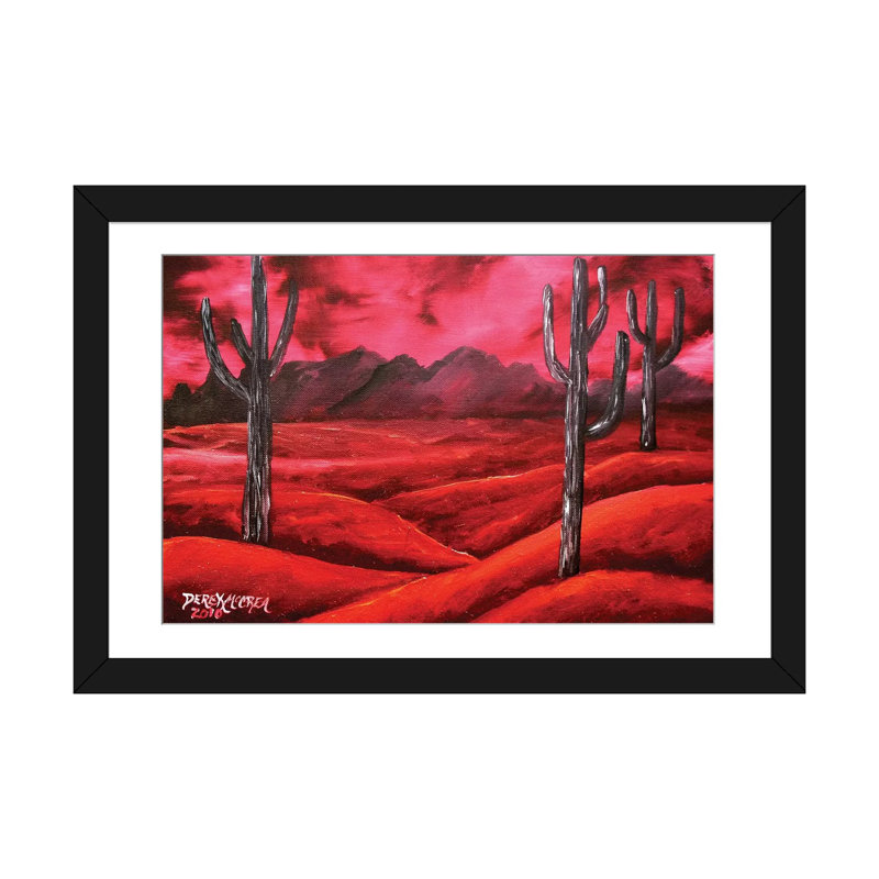 «Southwestern Desert», impression sur toile, H 16 po x l 24 po x P 1 po, Papier d'art encadré noir, Blanc