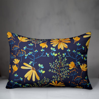Floral Outdoor Reversible Throw Pillow