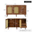 Buffet rustique de 51,1 po avec portes en rotin Willowmere, tablettes réglables, structure robuste