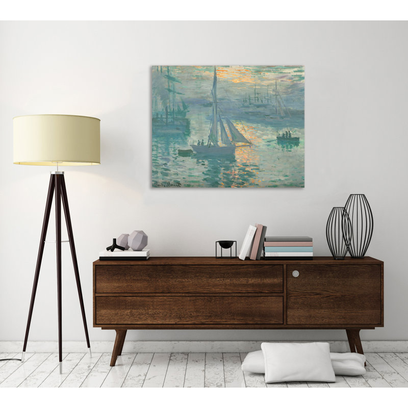 «Sunrise» par Claude Monet - reproduction d'art sur toile tendue, H 20 po x l 24 po x P 1,5 po