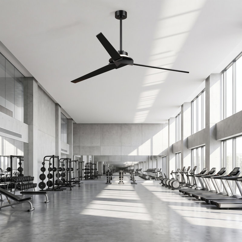 70" Modern Large Propeller LED Ceiling Fan With Light And Remote Control, Double-Sided Blades, 8-Speed Reversible DC Motor