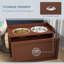 Grande station d'alimentation pour chien - 2 bols surélevés amovibles et boîte de rangement, armoire à nourriture brune avec espace spacieux pour chiens, teinte