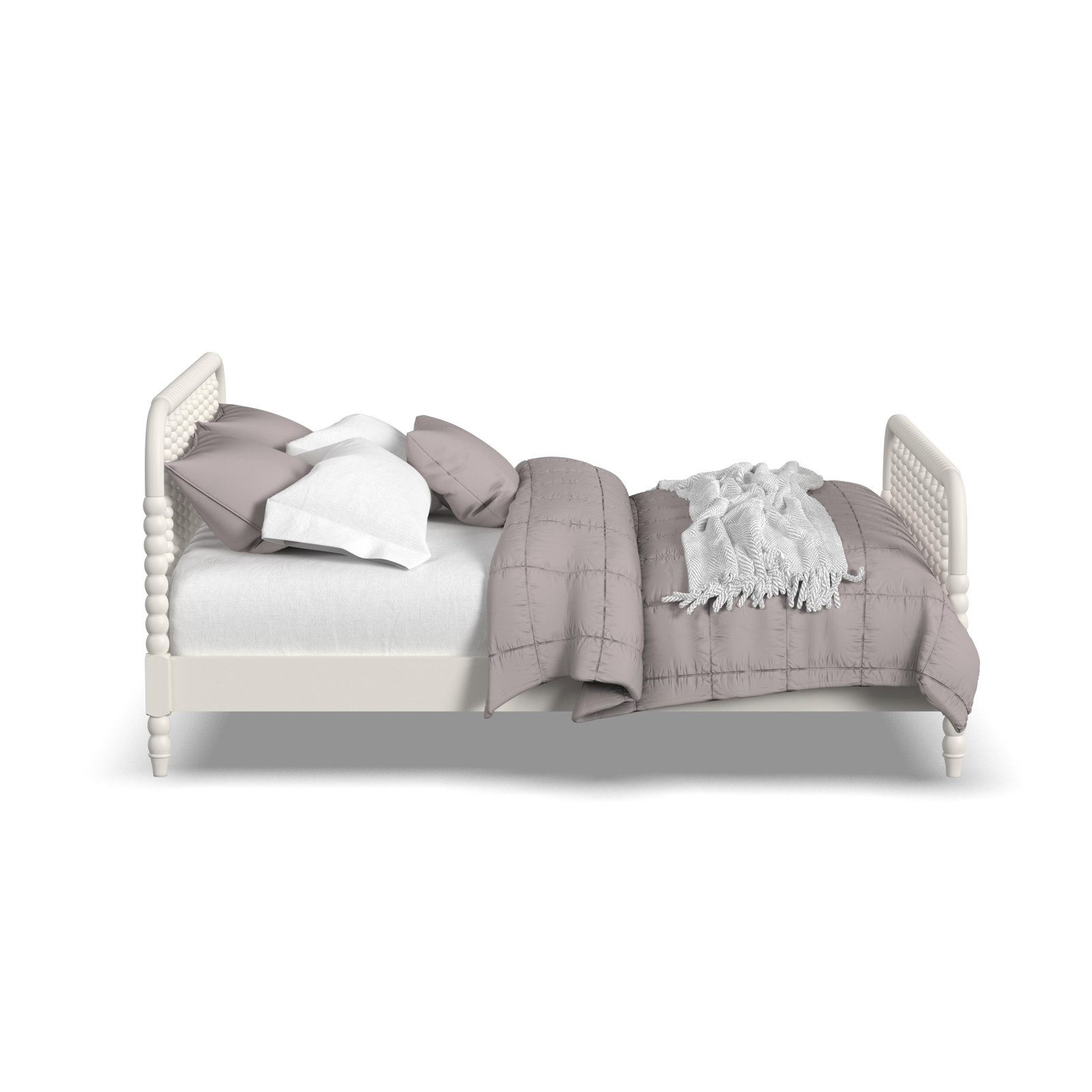 Benbrook Wood Spindle Bed, Queen, White