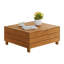 Table basse d'extérieur en bois avec compartiment relevable Barton, brun