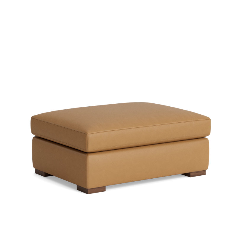 Lucca Ottoman, Leather - Butterscotch