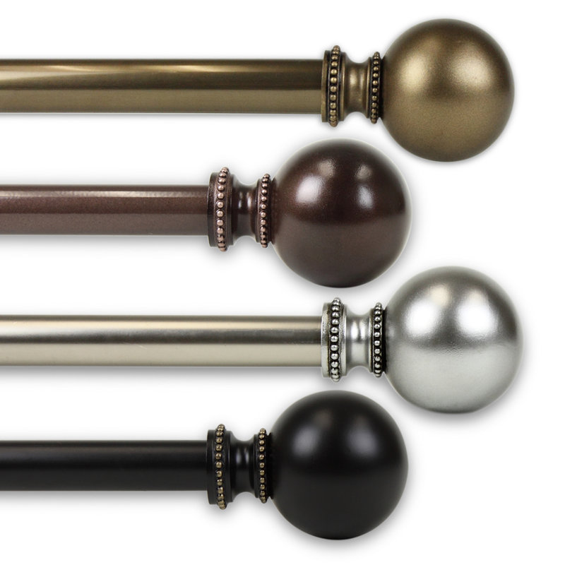 Tringle à rideaux simple 0,81 po Hatfield, 66 po à 120 po, Nickel satiné