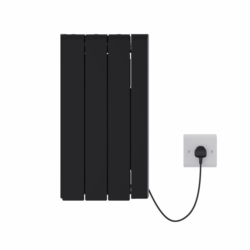 Ebern Designs Rowanne Electric Wall Mounted Space Heater, 57cm H x 35.5cm W x 9cm D, 3.04A, Black