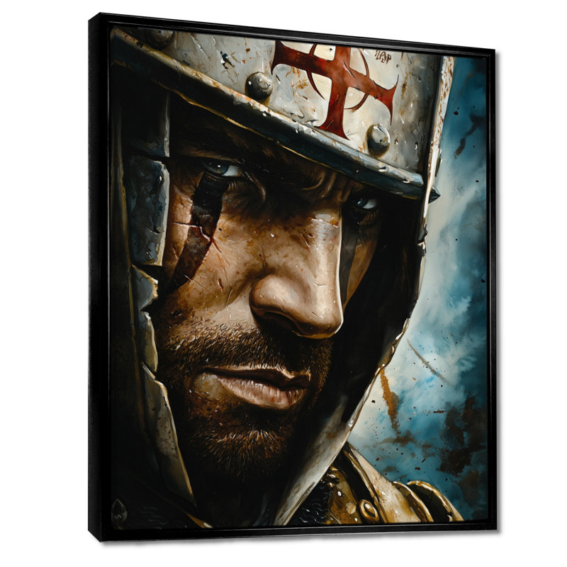 Les Saintes Croisades, les Militaires, H 32 po x l 24 po, Reproduction avec cadre flottant, Noir