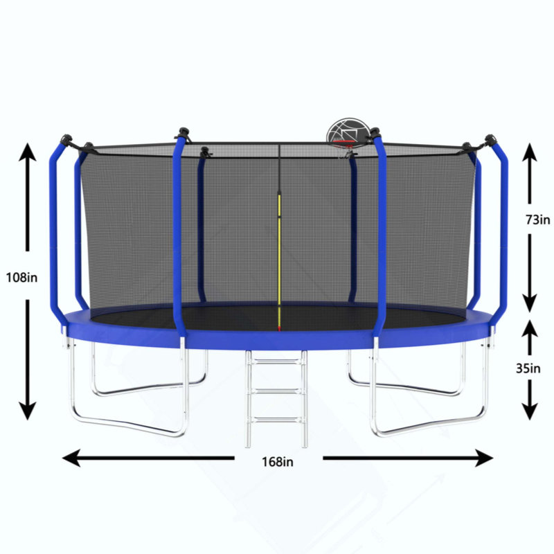 Trampoline avec panier de basketball, trampoline d'extérieur renforcé de type ASTM avec filet d'enclos