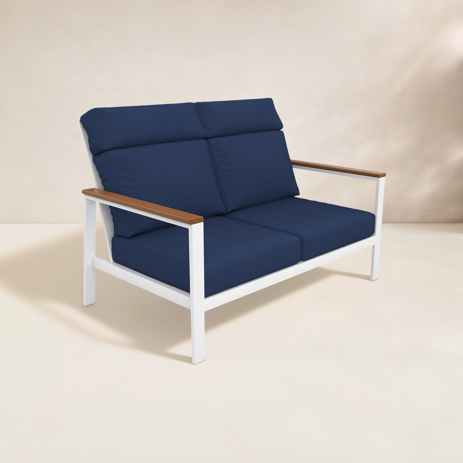 Townsend 55" Sunbrella® Patio Loveseat, Solid Color, Blue