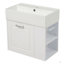 Meuble-lavabo de 21,8 po avec lavabo, armoire flottante murale, grand tiroir, tablette réglable, porte-papier hygiénique, système de fermeture en douceur-1258516770