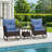 3 Pcs Rocking Bistro Set, Outdoor Pe Rattan Rocking Chairs With Tempered Glass Coffee Table, Patio Rattan Rocker Set For Porch And Garden-109243050