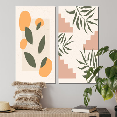«Minimalistc Plant Silhouettes Still Lifes II», ensemble de 2 impressions