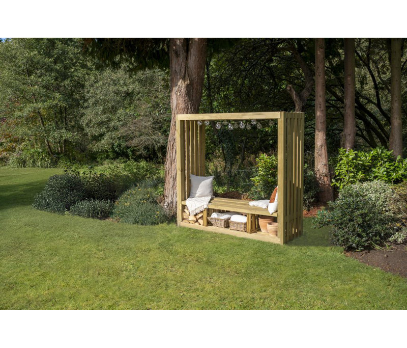 184.5cm W x 68cm D Wood Arbour in Natural Colour