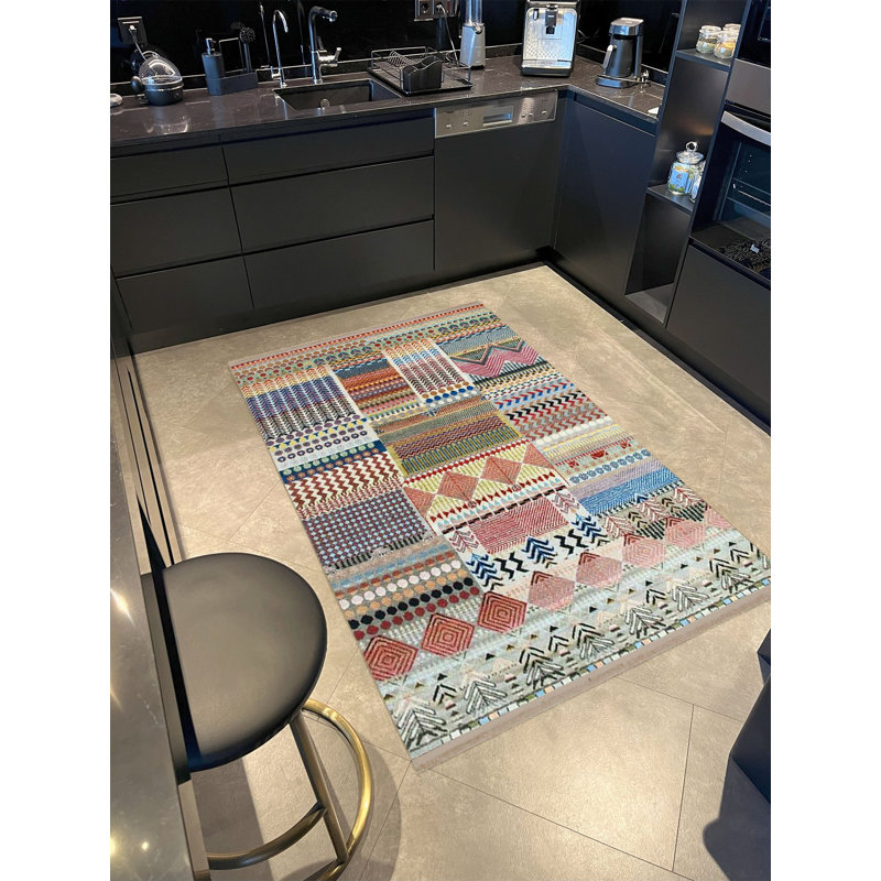 Tapis décoratif multicolore à motifs géométriques multicolores de la collection Barcelona