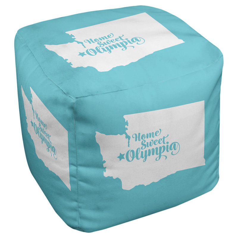 Repose-pieds cubique olympia washington, Bleu sarcelle