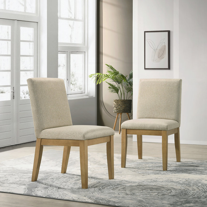 Ensemble de 2 chaises de salle à manger contemporaines en bois massif