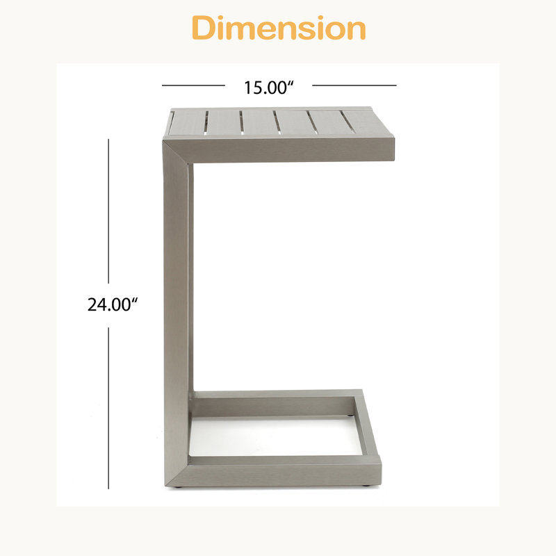 C-shaped Table, Silver