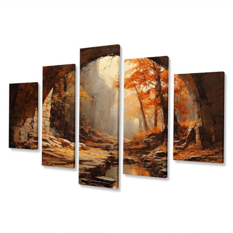 Haleigha - reproduction d'art mural - 5 panneaux
