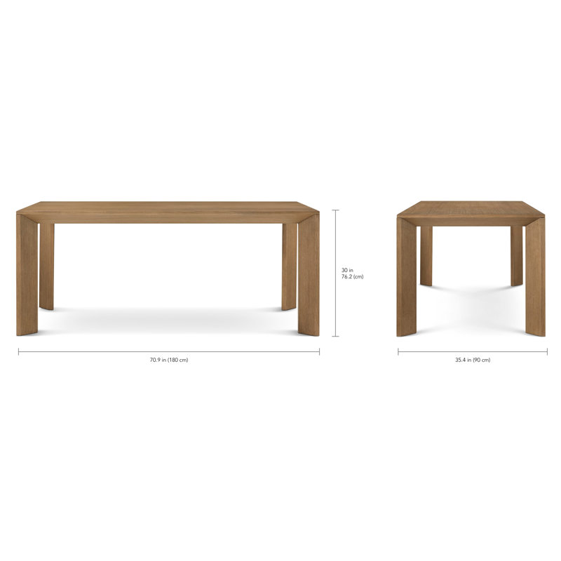 Lisbon Dining Table, Natural, 30" H x 70.87" L x 35.43" W