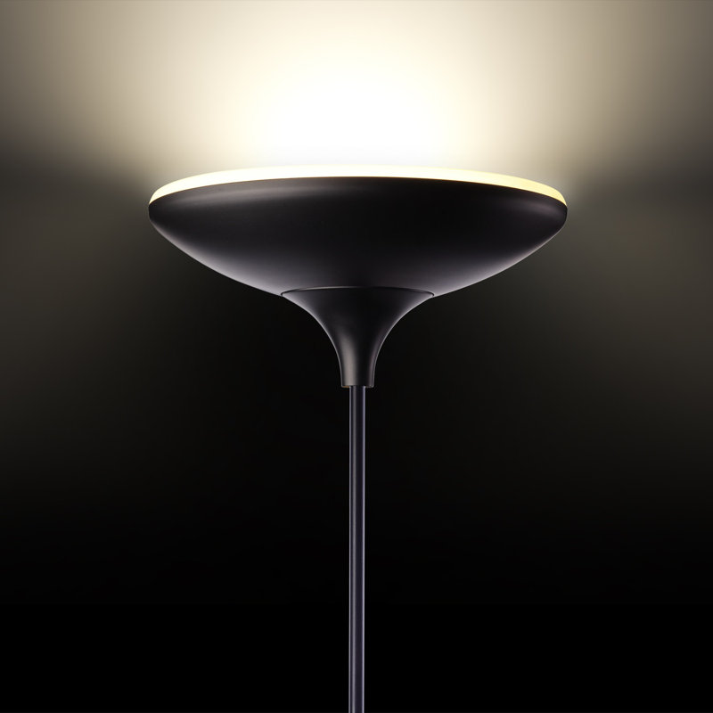 70.9'' LED Torchiere Floor Lamp, Satin Black