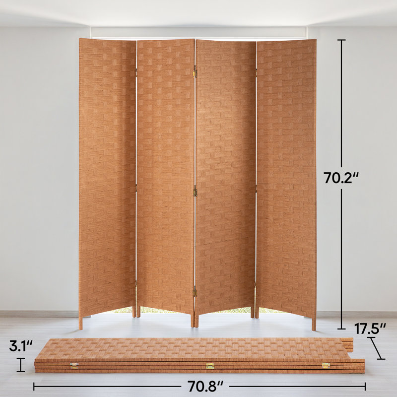 Cloison pliante 71 "H, 4, Naturel