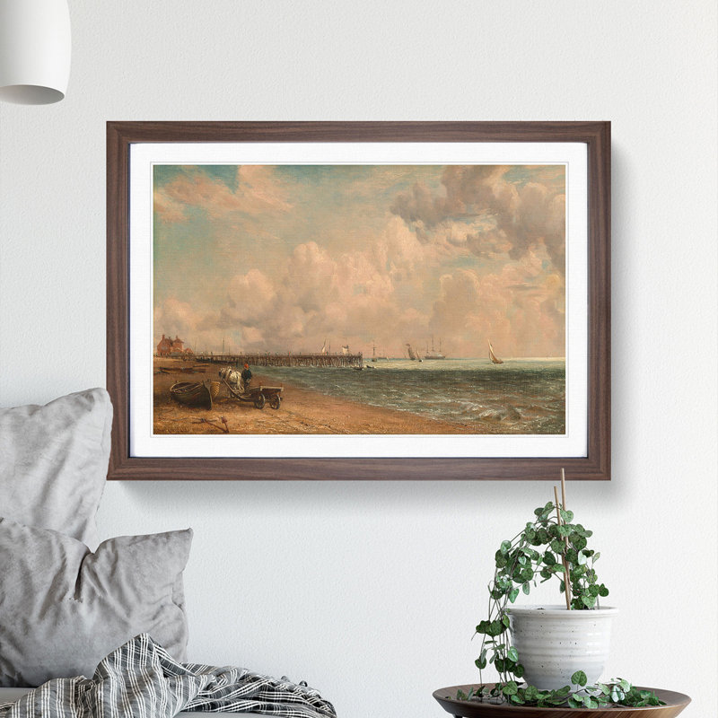 Yarmouth Jetty by John Constable - Picture Frame Painting, 48cm H x 65cm W x 2cm D, Walnut Framed