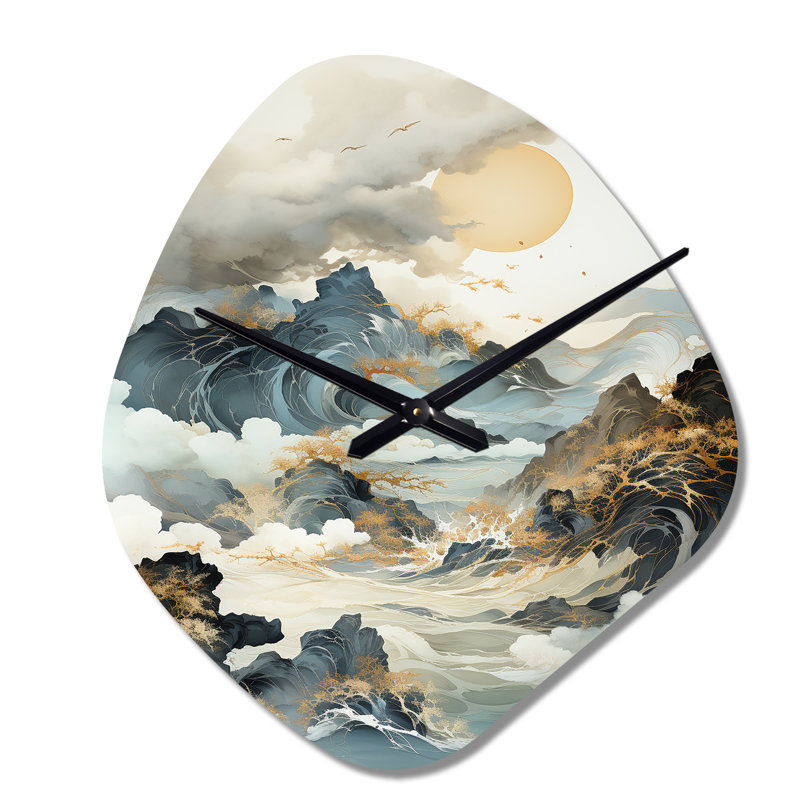 Horloge murale en métal Langham, Grand