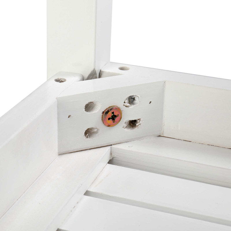 Table d'appoint carrée blanche en bois massif à 2 niveaux, Blanc