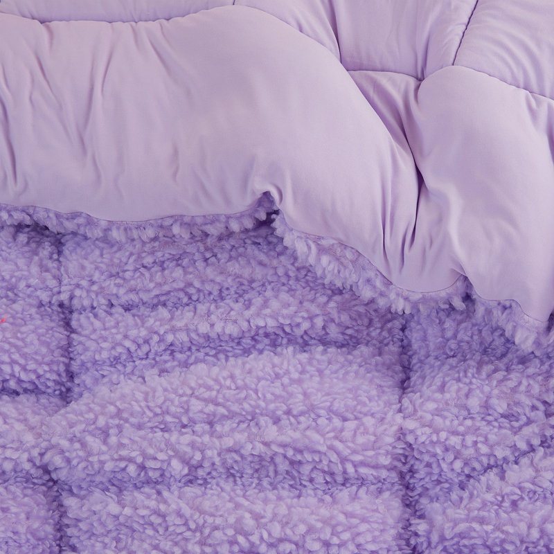 Coma Inducer Oversized Sherpa Comforter, King Comforter, Grape Purple