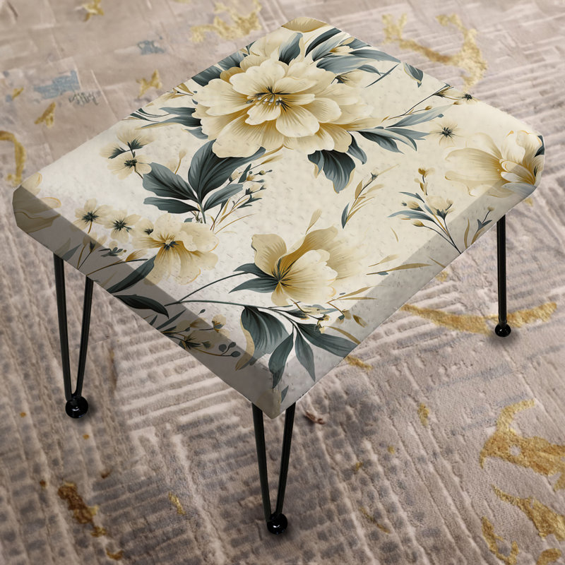 Minimalist Simplicity Victorian Pattern - Floral Rectangle Ottoman