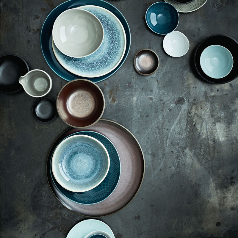 Junto Handmade Stoneware Salad/Dessert Plate, Aquamarine