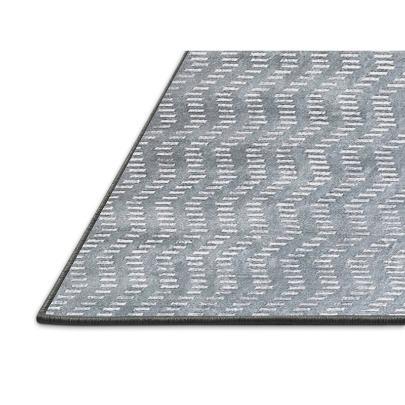 Tapis gris / blanc Alantra, Rectangle 7 pi x 9 pi