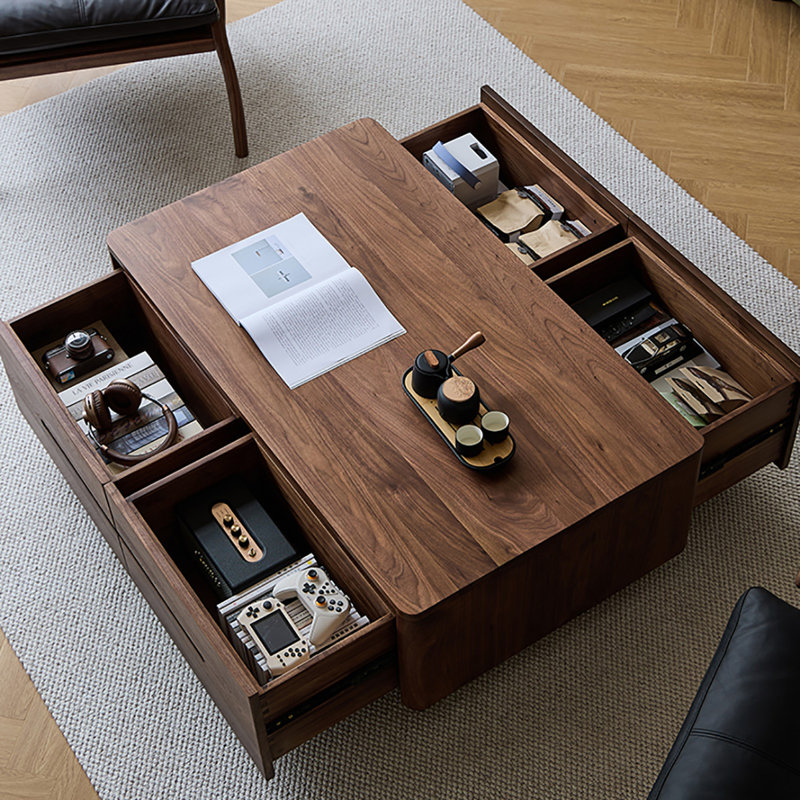 Table de bout en noyer noir, H 16,5 po x L 47,2 po x l 27,6 po