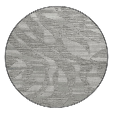 Machine Washable Abstract Gray Area Rug