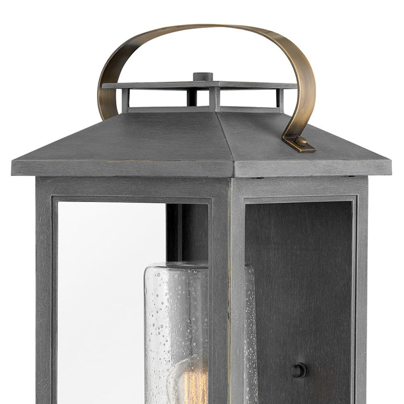 Large Wall Mount Lantern, Black, 20.5" H x 9.5" W x 10.25" D