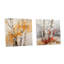 «Orange Brich Wood In Winter III - Tree Birch», ensemble de 2 peintures murales en acrylique-2099320644