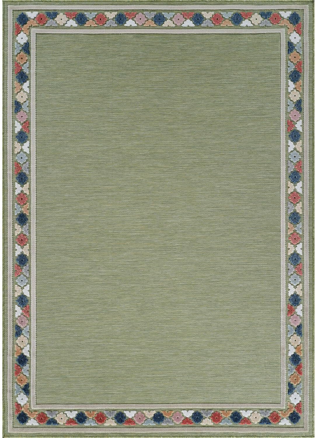 Lark Manor Outdoor Rug 4x6 Bordered Modern Floral Area Rugs for Non ...