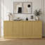 Buffet de 159 cm avec rangement, meuble de rangement à 4 portes et étagères, dosseret en bois pour salon et cuisine-1150463783