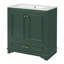 Meuble-lavabo de 30 pouces avec lavabo en céramique, 2 portes à fermeture douce et cadre en bois massif pour un rangement élégant-1074156651