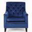 Fauteuil club velours bleu marine