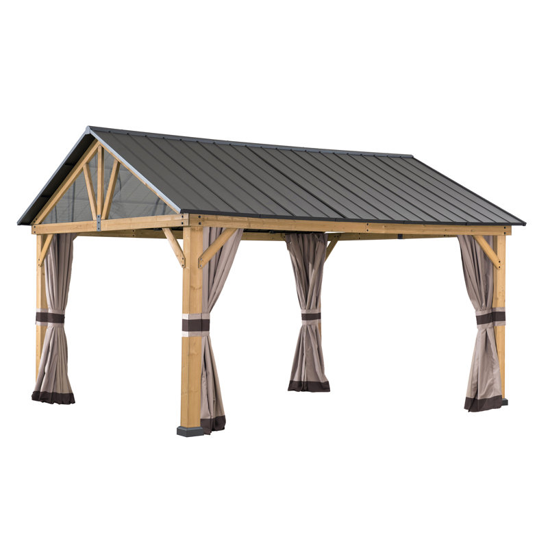 Curtain for Sunjoy cedar wood gazebos, 220cm H x 320cm W x 126cm D
