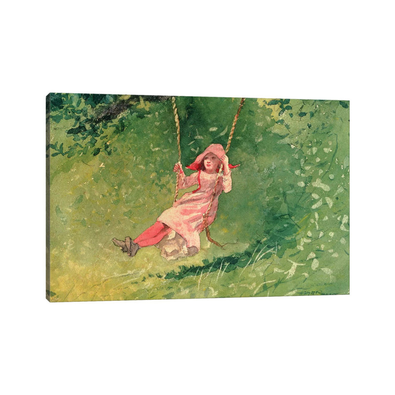 Girl On A Swing by Winslow Homer - Wrapped Canvas Gallery-Wrapped Canvas Giclée, 66.04 cm H x 45.72 cm W x 1.91 cm D