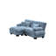 Canapé modulaire en chenille bleu, canapé rembourré 2 places avec repose-pieds convertible et coussins décoratifs pour le salon-124689336