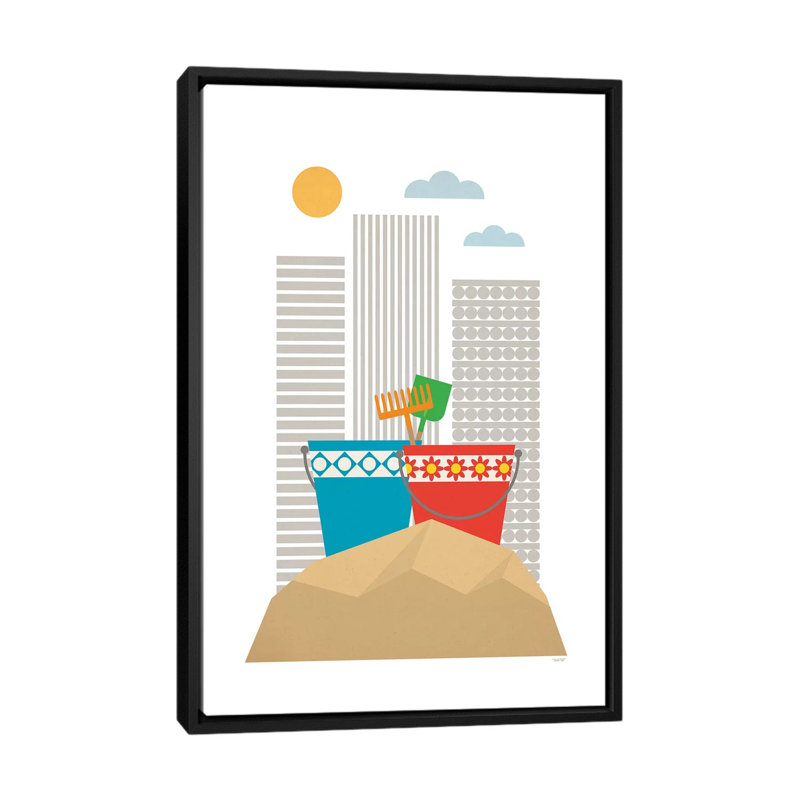 « sandbox », impression sur toile, H 26 po x l 18 po x P 1,5 po, Toile avec cadre noir, Pas de tapis