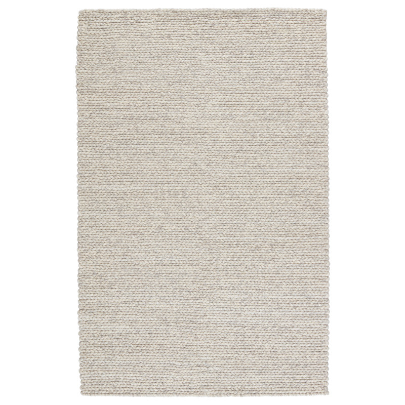 Scandinavia Dula Wool Area Rug in Pristine/Silver Filigree, Rectangle 5' x 8'